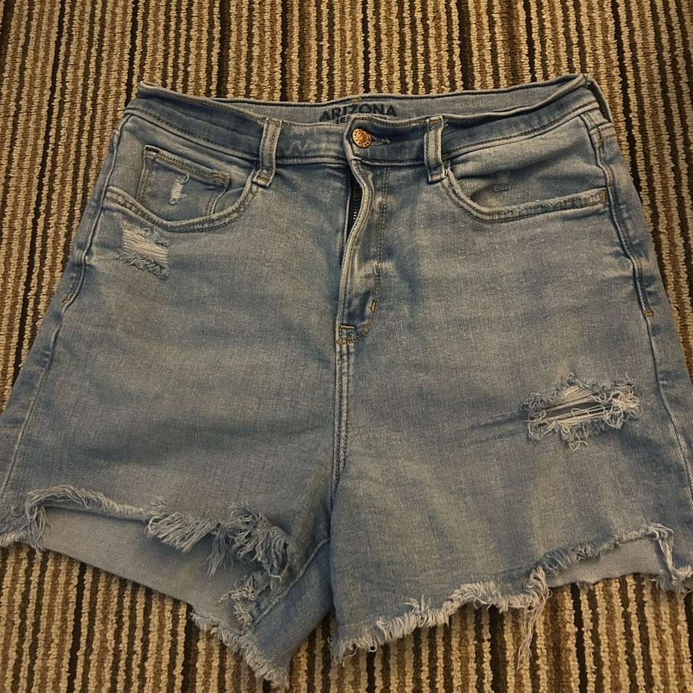 Arizona Jean Company Women's Ripped Jean Shorts - Blue